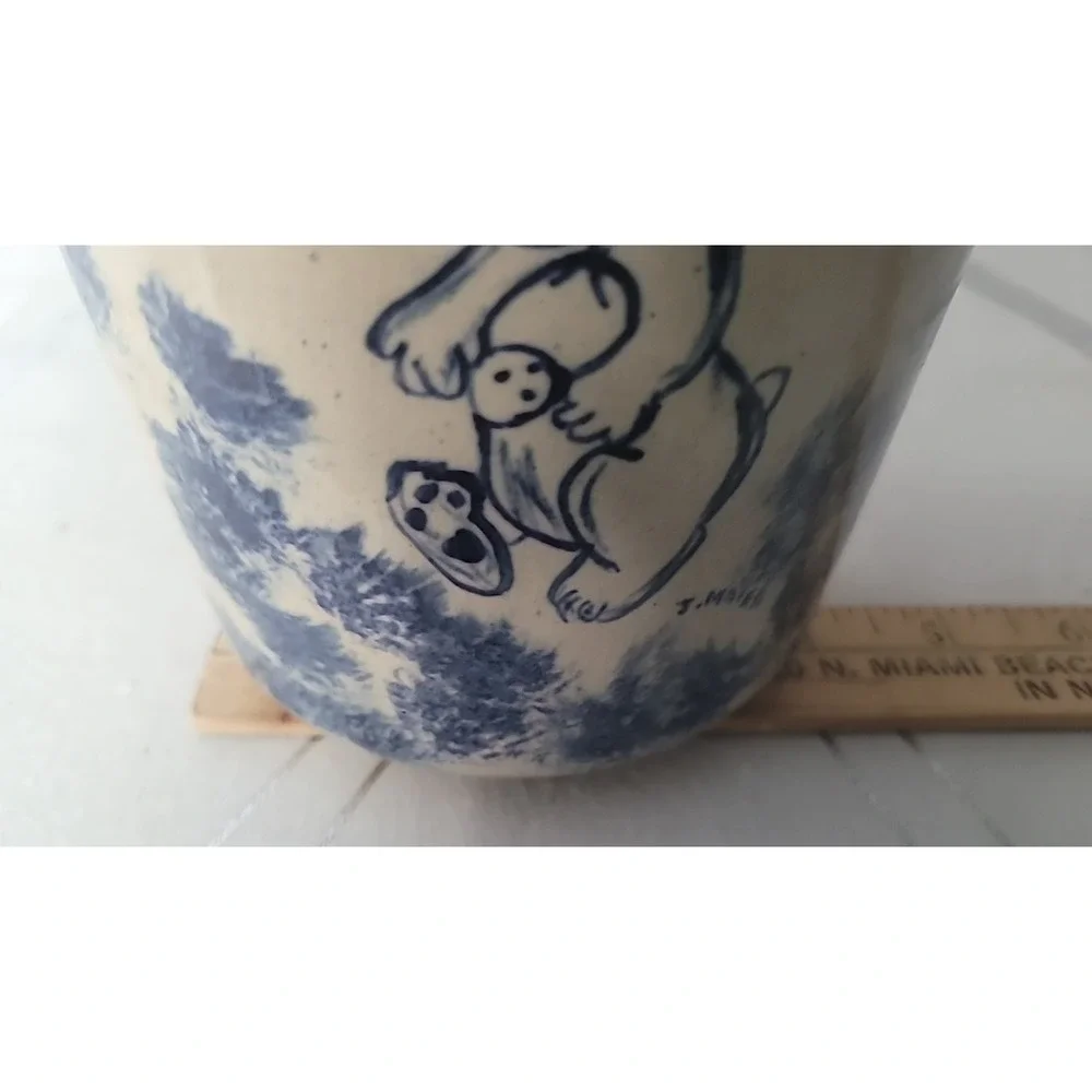 Vintage Paul Storie Pottery Vase Marshall TX‎ Dancing Bear Crock 6.5